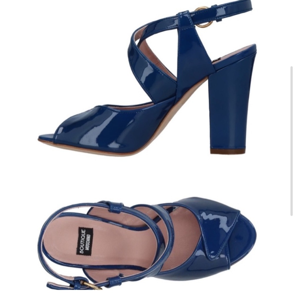 Moschino Glossy Navy Heels